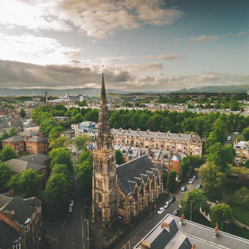 Cottiers, an aerial view of the venue in Glasgow